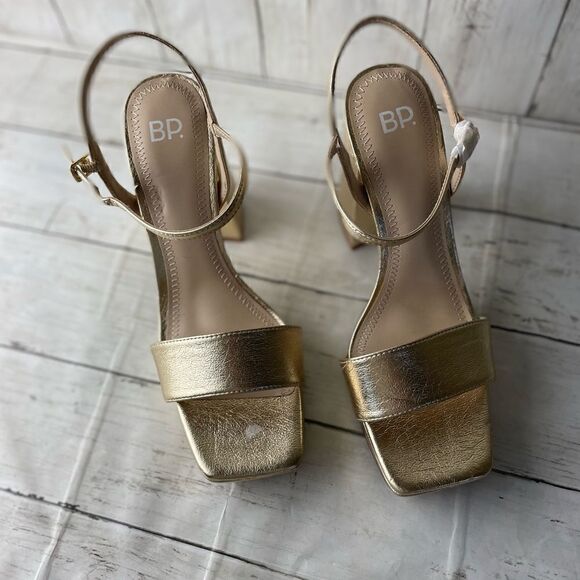 BP Noella Platform Heels Platforms Gold Size 8.5 - Picture 1 of 11